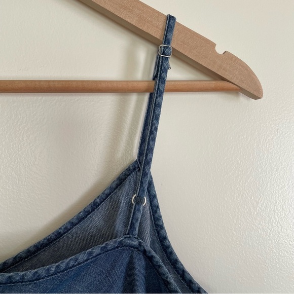 Gap 1969 Blue Denim Chambray Camisole Tank Top with Spaghetti Straps Siz… - Picture 6 of 10